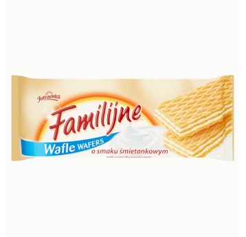 Ciastka wafle JUTRZENKA Familijne śmietankowe przekładane kremem 180g