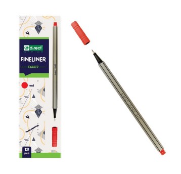 Cienkopis D.RECT D407 kol. czerwony 0,4mm [105242]