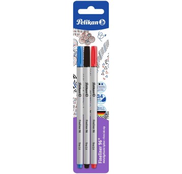 Cienkopis PELIKAN FINELINER 96 wielokolorowy 0,4mm 3 szt. w etui [940627]