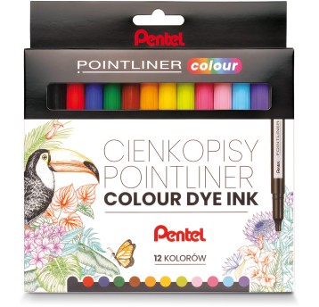 Cienkopis PENTEL S40 wielokolorowy 0,4mm 12 szt.