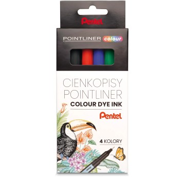 Cienkopis PENTEL S40 wielokolorowy 0,4mm 4 szt.