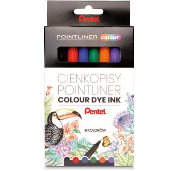 Cienkopis PENTEL S40 wielokolorowy 0,4mm 6 szt.