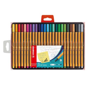 Cienkopis STABILO POINT wielokolorowy 0,4mm 25 szt. w etui z zawieszką [8825-1]
