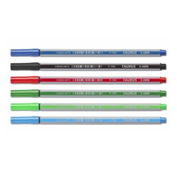 Cienkopis TAURUS TKC-02 wielokolorowy 0,4mm 6 szt. w etui
