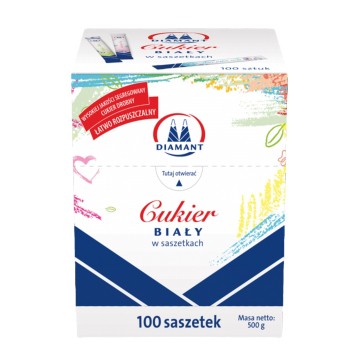 Cukier biały DIAMANT 500g saszetki 100 szt. 5g