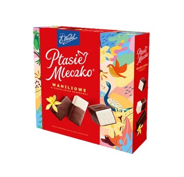 Cukierki czekoladowe WEDEL PTASIE MLECZKO waniliowe kartonik 340g