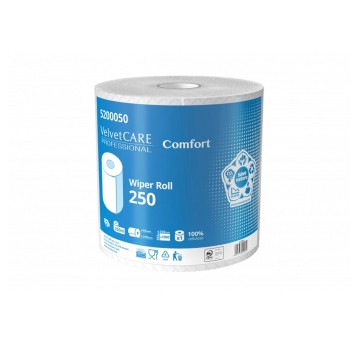 Czyściwo papierowe w roli VELVET VelvetCare Professional celuloza 2 warstwy | Ø270mm szer. 264mm dł. 250m 1000 listków | kol. biały 1 rolka [VLP-5200050]