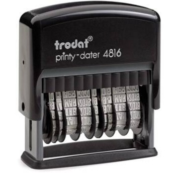 Datownik automatyczny samotuszujący 16 cyfrowy ISO 3,8mm TRODAT PRINTY LINE 4816 tworzywo podwójny [TR4816ISO]