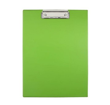 Deska A4 niezamykana z klipsem na krótkim boku BIURFOL NEW COLOURS PVC kol. jasnozielony [KKL-01-02]