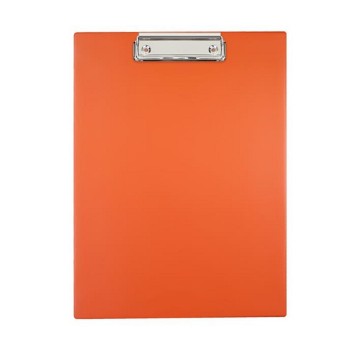 Deska A4 niezamykana z klipsem na krótkim boku BIURFOL NEW COLOURS PVC kol. pomarańczowy [KKL-01-04]