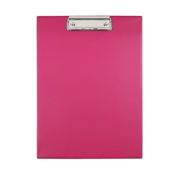 Deska A4 niezamykana z klipsem na krótkim boku BIURFOL NEW COLOURS PVC kol. różowy [KKL-01-03]