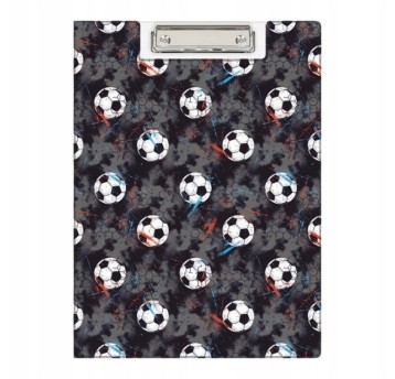 Deska A4 niezamykana z klipsem na krótkim boku BIURFOL Piłki PVC [KHN-01-27]