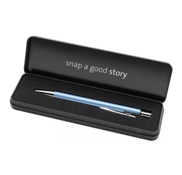 Długopis olejowy automatyczny PELIKAN SNAP Metallic Blue kol. niebieski kol. obudowy srebrno-niebieski ; etui metalowe [821278]
