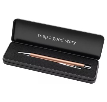Długopis olejowy automatyczny PELIKAN SNAP Metallic Copper kol. niebieski kol. obudowy srebrno-miedziany ; etui metalowe [821261]