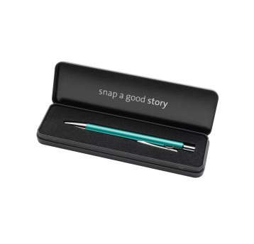 Długopis olejowy automatyczny PELIKAN SNAP Metallic Turkus kol. niebieski kol. obudowy srebrno-turkusowy ; etui metalowe [821803]