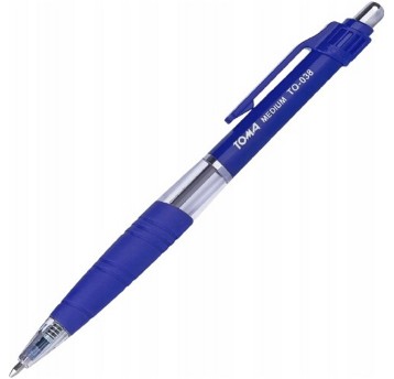 Długopis olejowy automatyczny TOMA MEDIUM TO-038 kol. niebieski kol. obudowy niebieski 1mm