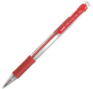 Długopis olejowy automatyczny UNI LAKNOCK SN-101 kol. czerwony kol. obudowy przezroczysty 0,7mm