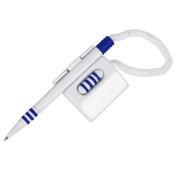 Długopis olejowy zwykły D.RECT kol. niebieski kol. obudowy biały na sprężynce AT-15 [7511]