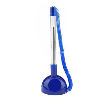 Długopis olejowy zwykły D.RECT kol. niebieski kol. obudowy przezroczysty na sprężynce stojący samoprzylepny [110104]