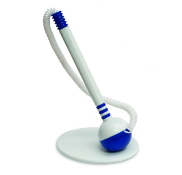 Długopis olejowy zwykły OFFICE PRODUCTS kol. niebieski kol. obudowy biało-niebieski na sprężynce [17016511-01]