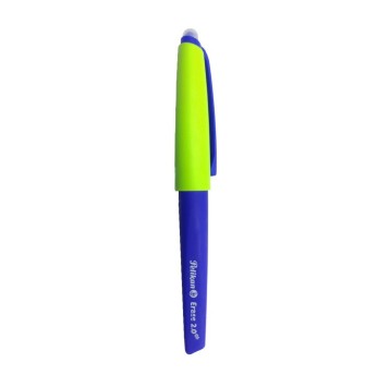 Długopis olejowy zwykły PELIKAN ERASE 2.0 kol. niebieski kol. obudowy wielokolorowy wymazywalny z gumowym uchwytem 0,7mm [100435975]