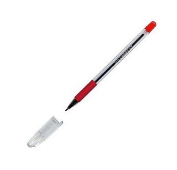 Długopis olejowy zwykły Q-CONNECT kol. czerwony kol. obudowy przezroczysty 1mm [KF02459]