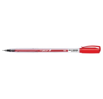 Długopis żelowy zwykły RYSTOR GZ-031 kol. czerwony kol. obudowy przezroczysty 0,5mm