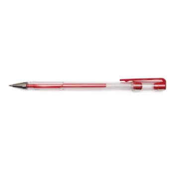 Długopis żelowy zwykły TAURUS GEP9022A kol. czerwony kol. obudowy przezroczysty z gumowym uchwytem 0,5mm [TT00168]
