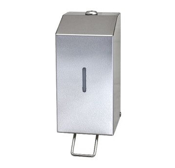 Dozownik do mydła w płynie naścienny stal nierdzewna matowa 850ml LINEA TRADE kol. srebrny [DH-A611]