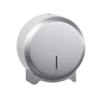 Dozownik na papier toaletowy naścienny stal nierdzewna matowa MERIDA Stella Mini do papiwru 19 cm kol. stalowosrebrny [BSM201]