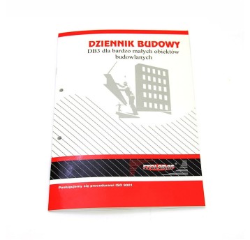 Druk - Dziennik budowy DB3 dla bardzo małych obiektów budowlanch offset A4 STOLGRAF 2 otwory do segregatora [P-14]