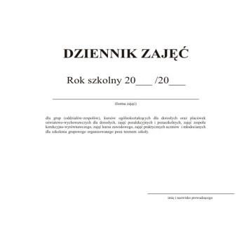 Druk - Dziennik zajęć pozalekcyjnych I/6 offset A4 TYPOGRAF pionowy dwustronny [02190]