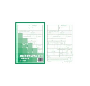 Druk - Karta drogowa numerowana (samochody osobowe) SM-101 offset A5 EMEKO pionowy dwustronny [709]
