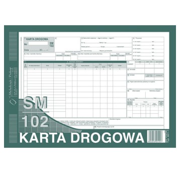 Druk - Karta drogowa SM/102 (samochód ciężarowy) offset A4 MICHALCZYK I PROKOP poziomy dwustronny [801-1]