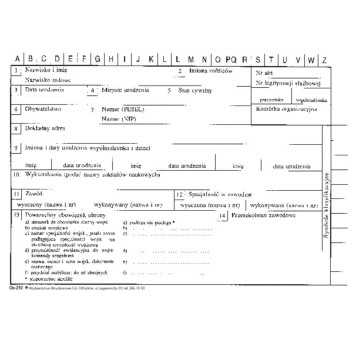 Druk - Karta ewidencji personalnej karton offsetowy A5 WYDAWNICTWA AKCYDENSOWE poziomy dwustronny [OS-210]