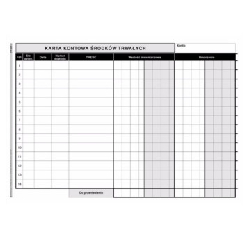 Druk - Karta kontowa Srodka trwałego karton offsetowy A5 MICHALCZYK i PROKOP poziomy dwustronny [420-3]
