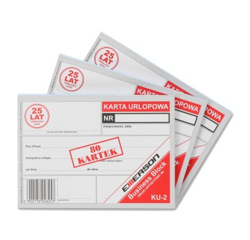 Druk - Karta urlopowa offset A6 EMERSON poziomy jednostronny [KU-2]