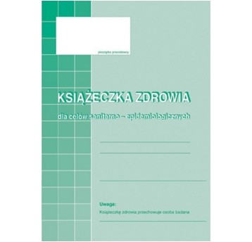 Druk - Książeczka zdrowia dla celów sanitarno-epidemiologicznych offset A6 MICHALCZYK I PROKOP pionowy dwustronny [530-5]