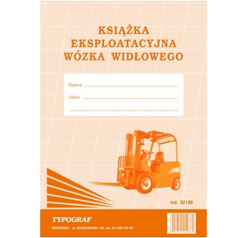 Druk - Książka eksploatacji wózka widłowego offset A4 TYPOGRAF pionowy dwustronny [02188]