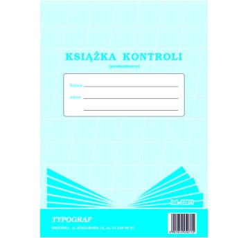 Druk - Książka kontroli przedsiębiorcy offset A4 TYPOGRAF pionowy dwustronny [02071]