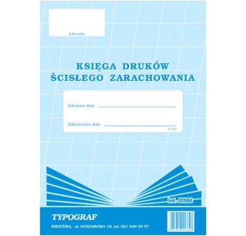 Druk - Księga druków ścisłego zarachowania K210 offset A4 TYPOGRAF pionowy dwustronny [02084]