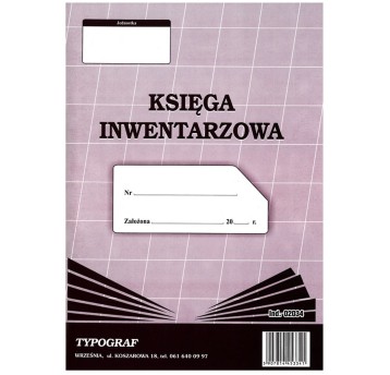 Druk - Księga inwentarzowa K205 offset A4 TYPOGRAF pionowa dwustronna oprawa miękka [02034]