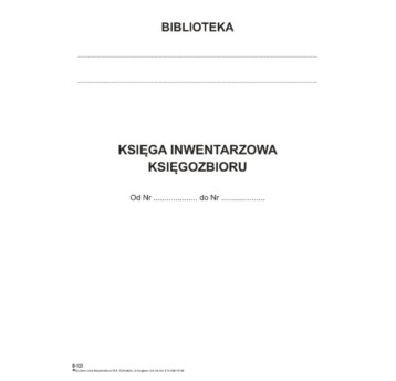Druk - Księga inwentarzowa księgozbioru offset A4 WYDAWNICTWA AKCYDENSOWE pionowy dwustronny twarda oprawa [B-123/100]