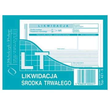 Druk - Likwidacja środka trwałego LT offset A6 MICHALCZYK I PROKOP poziomy dwustronny [421-5]