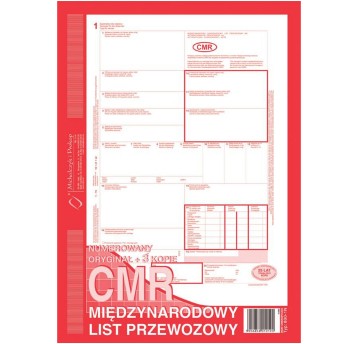 Druk - Międzynarodowy list przewozowy CMR numerowany samokopiujący A4 O+3K MICHALCZYK I PROKOP pionowy jednostronny [800-1N]