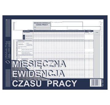 Druk - Miesięczna ewidencja czasu pracy offset A4 MICHALCZYK I PROKOP poziomy jednostronny [526-1]