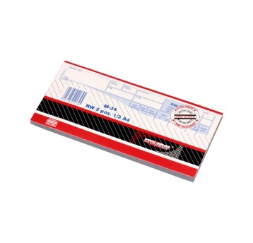 Druk - Pobranie materiałów RW 5 pozycyjny samokopiujący 1/3A4 wielokopia STOLGRAF poziomy jednostronny niebieski nadruk [M-34]