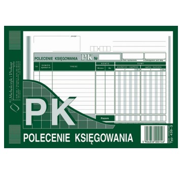 Druk - Polecenie księgowania PK offset A5 MICHALCZYK I PROKOP poziomy jednostronny [439-3]