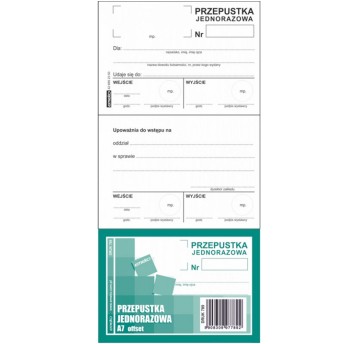 Druk - Przepustka jednorazowa offset A7 EMEKO poziomy dwustronny [789]