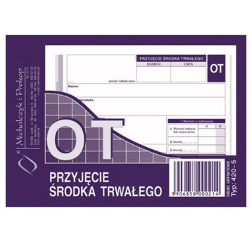 Druk - Przyjęcie środka trwałego OT offset A6 MICHALCZYK I PROKOP poziomy dwustronny [420-5]